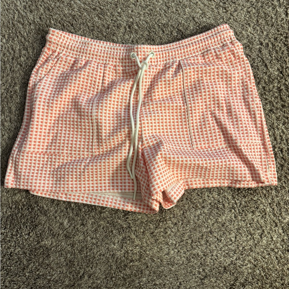 Orange and White Checkered Shorts